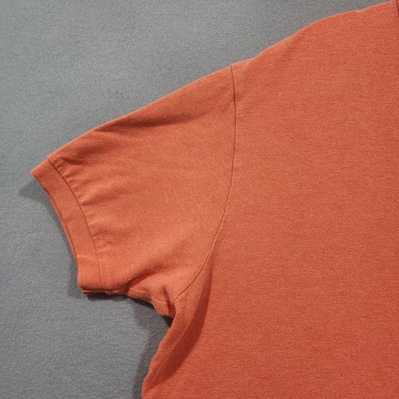 Ralph Lauren Polo Shirt Mens 2XL Orang Solid 100% Cotton Blue Pony Vintage - Picture 6 of 16